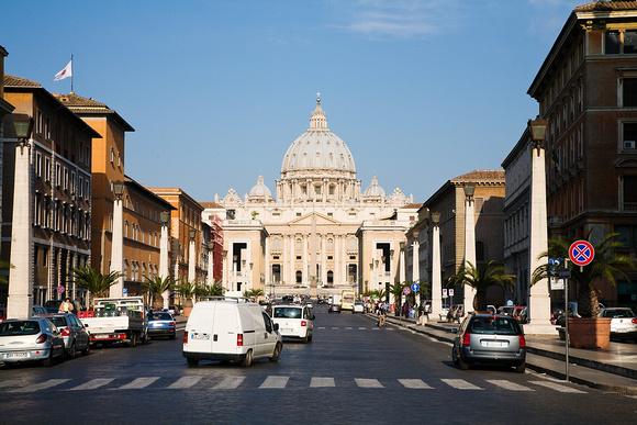Vatican City and St Peter's Basilica from the street