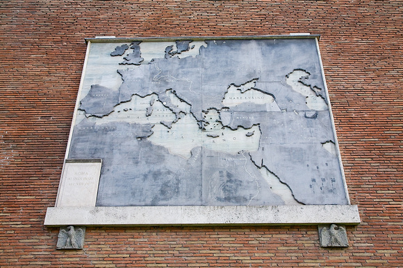 Plaque showing how far Rome's empire streched during the different times.  Pt.1